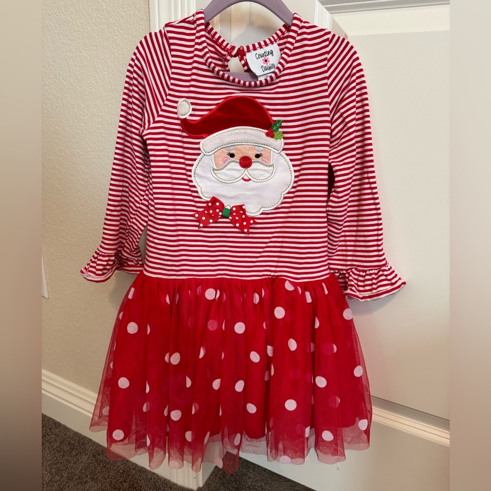 Girl holiday Christmas Santa dress. Size 6